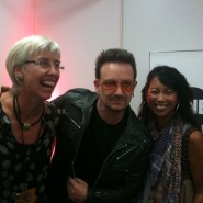 Hallo kurz vor dem Konzert bei Bono, dem Gründer von ONE, backstage
